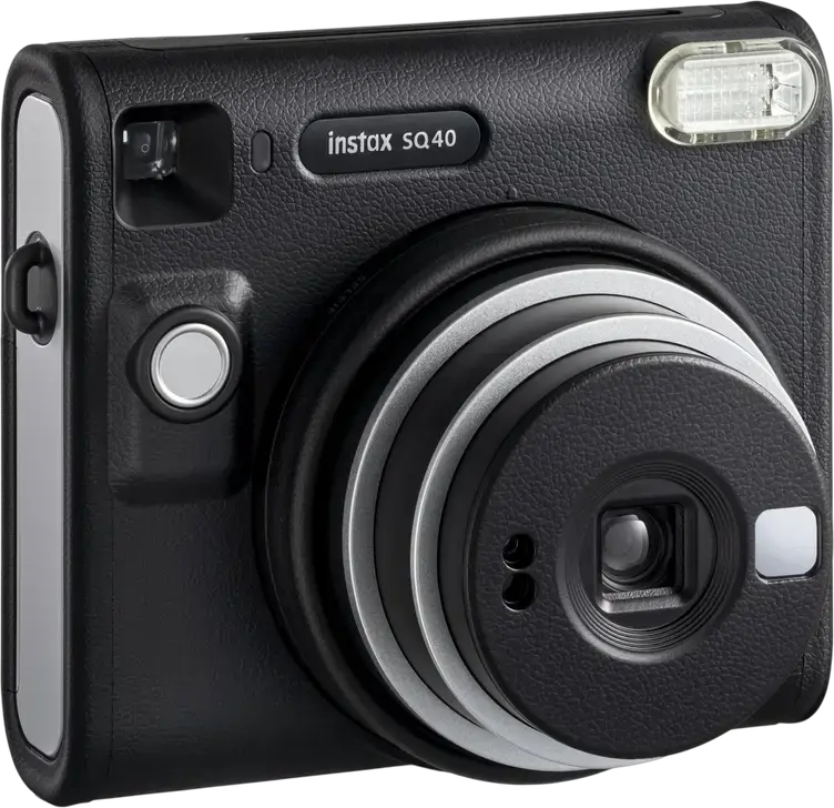 Camera Instant Fujifilm Instax Square SQ40, Negru, Expunere Automata, Oglinda pentru Selfie, Bliț Integrat, Obiectiv 2.8mm, Format Film Instax Square