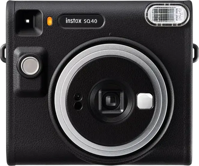 Camera Instant Fujifilm Instax Square SQ40, Negru, Expunere Automata, Oglinda pentru Selfie, Bliț Integrat, Obiectiv 2.8mm, Format Film Instax Square