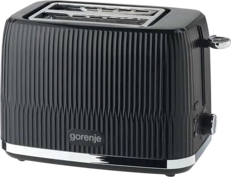 Prăjitor de pâine Gorenje T850DPW, 2 fete, 850W, 7 nivele de prăjire, sistem High Lift, funcții de dezgheț și reîncălzire, tăviță pentru firimituri, negru