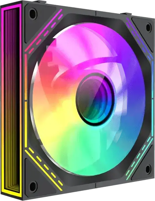 Kit Ventilator Geamana Gamemax FN12A-S3I ARGB, Negru, 120mm PWM cu Rulment Hidraulic, 800-1600 RPM, 49.54 CFM, Infinity Mirror, 3 bucati, Compatibil Aura Sync