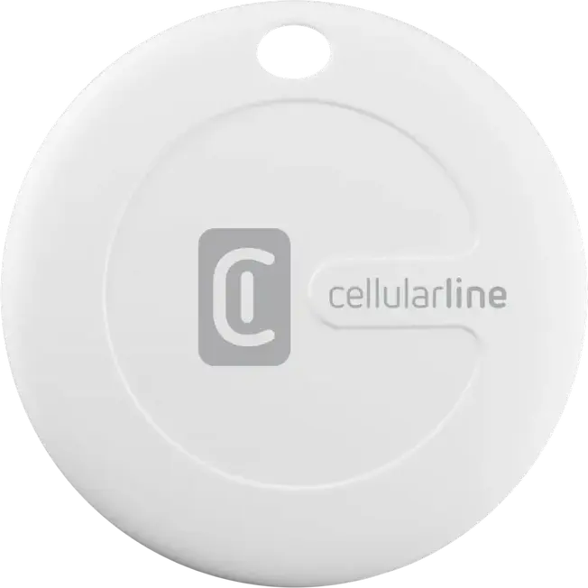 Cellularline Tracy Tag Bluetooth Tracker Set of 2, White, IP67 Waterproof, Compatible with Apple Find My and Google Find My Device, CR2032 Battery