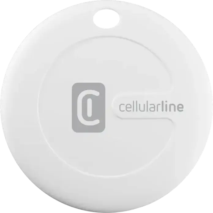 Cellularline Tracy Tag Bluetooth Tracker Set of 2, White, IP67 Waterproof, Compatible with Apple Find My and Google Find My Device, CR2032 Battery
