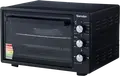 Samdan 2033 Mini Electric Oven, 60L Volume, 1600W Power, 300°C Max Temp, Convection Fan, Black, with Baking Tray, Wire Rack and Round Pan