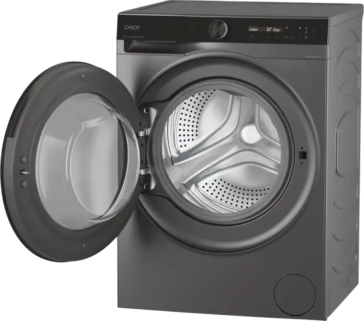 Masina de spalat rufe cu incarcare frontala Candy BS 49SB8G-S, 9 kg, 1400 rpm, Motor Inverter, Clasa Energetica A, Curatare cu Aburi, hOn, Culoare: Gri