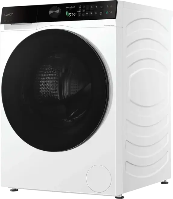 Candy BQ 48SBL10U-S Front-Load Washing Machine, 8kg, 1400 RPM, Energy Class A, Inverter Motor, Auto-dosing, Steam, hOn Smart Control, White/Black
