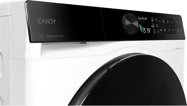 Candy BQ 48SBL10U-S Front-Load Washing Machine, 8kg, 1400 RPM, Energy Class A, Inverter Motor, Auto-dosing, Steam, hOn Smart Control, White/Black