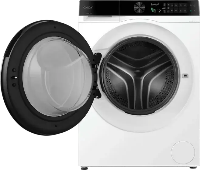 Candy BQ 48SBL10U-S Front-Load Washing Machine, 8kg, 1400 RPM, Energy Class A, Inverter Motor, Auto-dosing, Steam, hOn Smart Control, White/Black