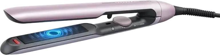 Набор из 3 предметов Philips BHS530/00 серии 5000: выпрямитель для волос, щипцы для завивки и термоковрик, керамические пластины, ThermoShield, розовый