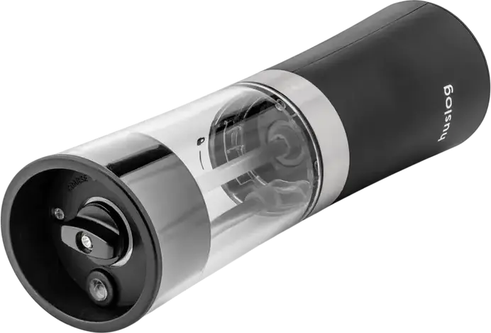 Huslog CGH1000 Electric Salt and Pepper Grinder Set of 3, Rechargeable with Charging Base, Adjustable Grind Size, Black Plastic, 370g