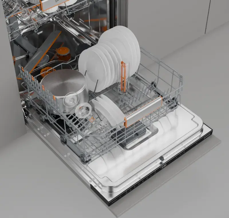 Gorenje GV673B66 G600 Built-in Full Size Dishwasher, Black, 16 Place Settings, PowerDrive Inverter, Energy Class B, TotalDry, ConnectLife, 60cm