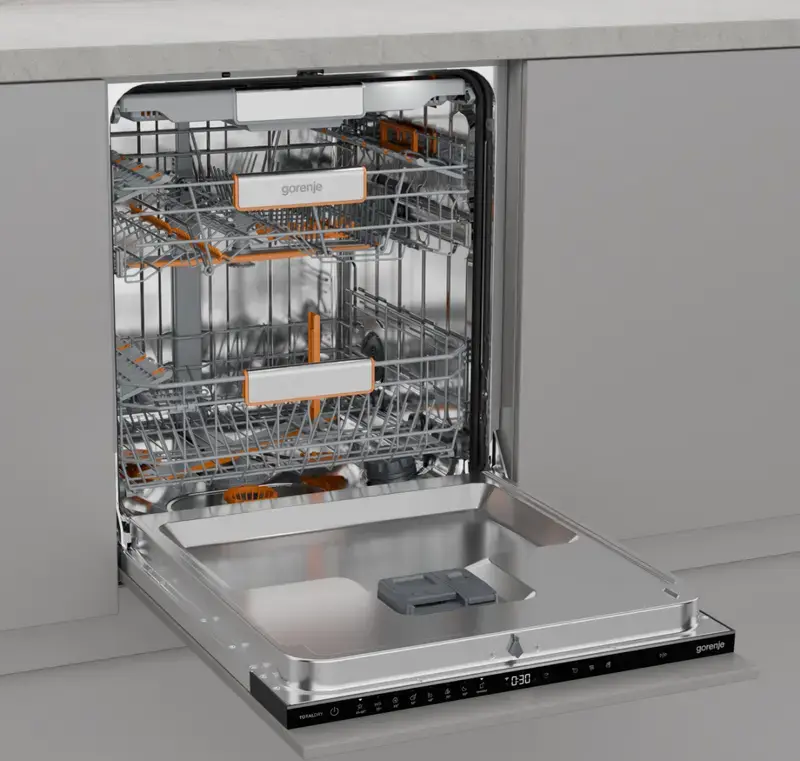 Gorenje GV673B66 G600 Built-in Full Size Dishwasher, Black, 16 Place Settings, PowerDrive Inverter, Energy Class B, TotalDry, ConnectLife, 60cm