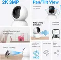 TP-Link Tapo C210 Indoor Pan/Tilt Home Security Wi-Fi Camera, 2K 3MP Resolution, 360° Horizontal View, Night Vision, Two-Way Audio, Set of 2