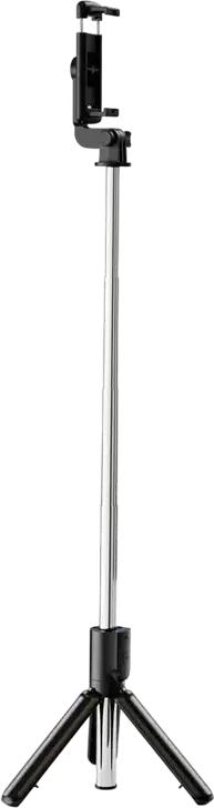 XO SS09 Wireless Selfie Stick Tripod with Bluetooth Remote Control, Adjustable Phone Holder, ABS Plastic and Steel, Black
