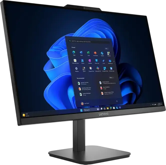 Lenovo AIO V105 All-in-One PC, 23.8" IPS Full HD, AMD Ryzen 5 40, 8GB DDR5, 256GB NVMe SSD, Radeon 610M, Wi-Fi 6, Black, No OS, with Keyboard and Mouse