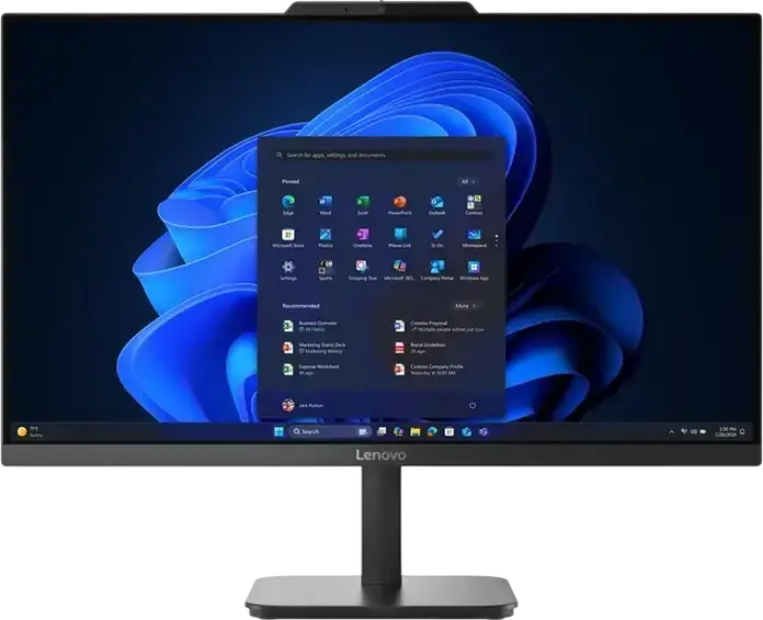 Lenovo AIO V105 All-in-One PC, 23.8" IPS Full HD, AMD Ryzen 5 40, 8GB DDR5, 256GB NVMe SSD, Radeon 610M, Wi-Fi 6, Black, No OS, with Keyboard and Mouse