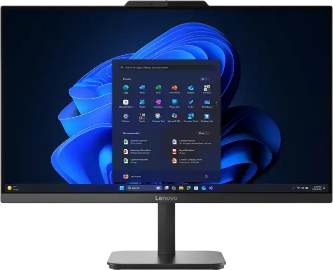 Lenovo AIO V105 All-in-One PC, 23.8" IPS Full HD, AMD Ryzen 5 40, 8GB DDR5, 256GB NVMe SSD, Radeon 610M, Wi-Fi 6, Black, No OS, with Keyboard and Mouse
