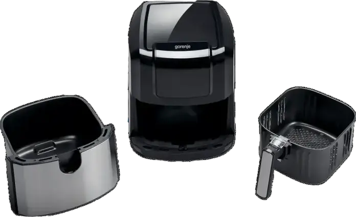 Frigitore cu aer Gorenje AF1700DB, 1700W, Bol Antiaderent 5L, Control Tactil Digital, Timer 60 min, Circulatie aer cald, Negru si Inox