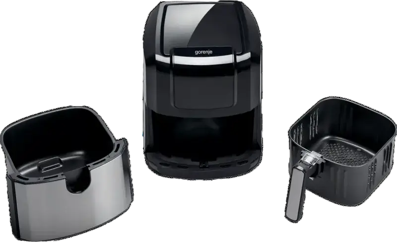 Frigitore cu aer Gorenje AF1700DB, 1700W, Bol Antiaderent 5L, Control Tactil Digital, Timer 60 min, Circulatie aer cald, Negru si Inox