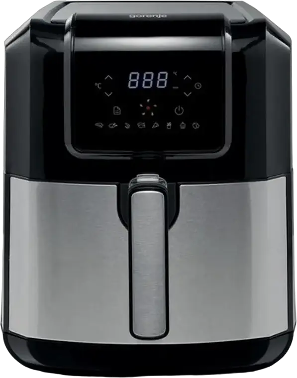 Frigitore cu aer Gorenje AF1700DB, 1700W, Bol Antiaderent 5L, Control Tactil Digital, Timer 60 min, Circulatie aer cald, Negru si Inox