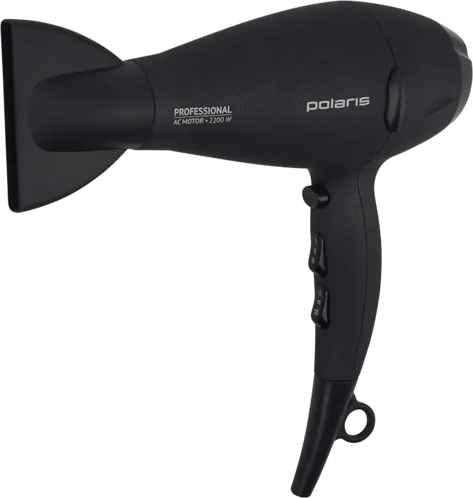 Uscător de păr profesional Polaris PHD 2289AC, Motor AC 2200W, Ionizare, 3 Trepte Temperatură și 2 Viteze, Aer Rece, Soft Touch, Negru, cu Concentrator