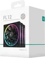 Set de 3 ventilatoare Deepcool FL12 SE ARGB, 120mm PWM cu rulment hidraulic, 400-1900 RPM, Negru, Inel Luminos Halo