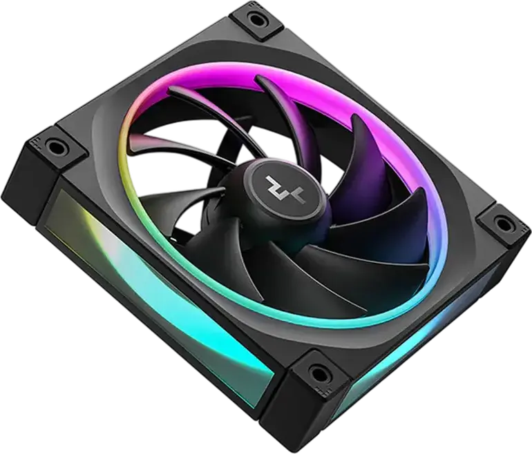 Set de 3 ventilatoare Deepcool FL12 SE ARGB, 120mm PWM cu rulment hidraulic, 400-1900 RPM, Negru, Inel Luminos Halo
