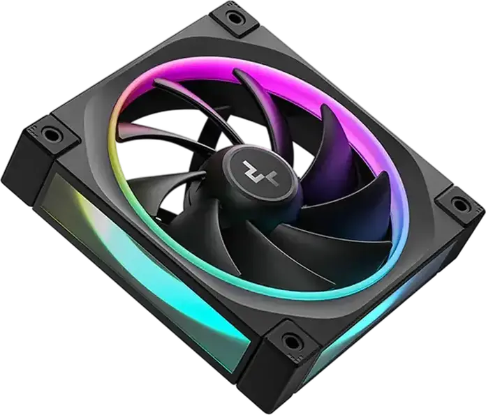 Set de 3 ventilatoare Deepcool FL12 SE ARGB, 120mm PWM cu rulment hidraulic, 400-1900 RPM, Negru, Inel Luminos Halo