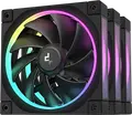 Set de 3 ventilatoare Deepcool FL12 SE ARGB, 120mm PWM cu rulment hidraulic, 400-1900 RPM, Negru, Inel Luminos Halo