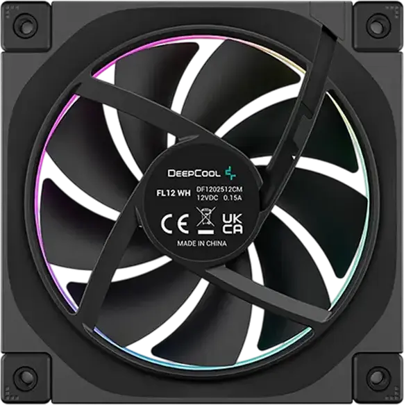 Set de 3 ventilatoare Deepcool FL12 SE ARGB, 120mm PWM cu rulment hidraulic, 400-1900 RPM, Negru, Inel Luminos Halo