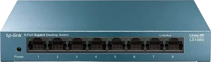 TP-Link LiteWave LS108G 8-Port Gigabit Desktop Switch, 10/100/1000 Mbps RJ45, Plug and Play, Green Ethernet, Steel Housing, Wall-Mountable