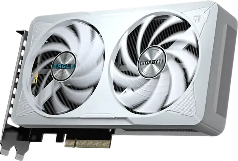 Видеокарта Gigabyte GeForce RTX 5060 Eagle OC ICE, 8ГБ GDDR7, PCI-E 5.0, охлаждение Windforce с 2 вентиляторами, белая, GV-N5060EAGLEOC ICE-8GD