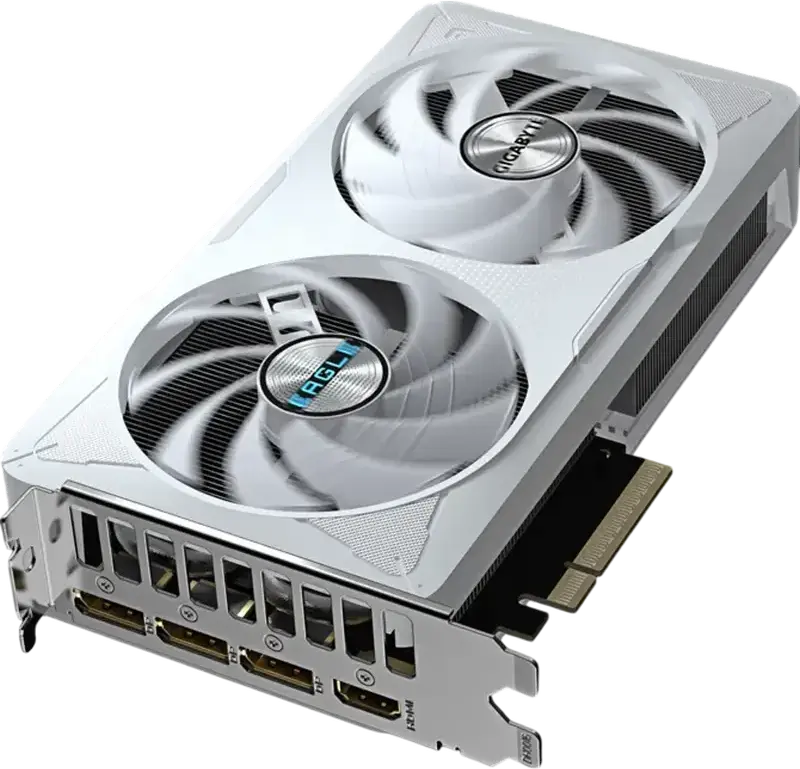 Видеокарта Gigabyte GeForce RTX 5060 Eagle OC ICE, 8ГБ GDDR7, PCI-E 5.0, охлаждение Windforce с 2 вентиляторами, белая, GV-N5060EAGLEOC ICE-8GD