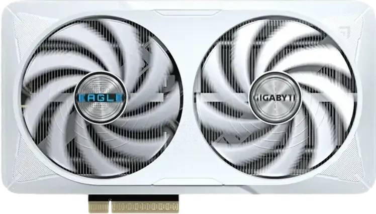 Видеокарта Gigabyte GeForce RTX 5060 Eagle OC ICE, 8ГБ GDDR7, PCI-E 5.0, охлаждение Windforce с 2 вентиляторами, белая, GV-N5060EAGLEOC ICE-8GD