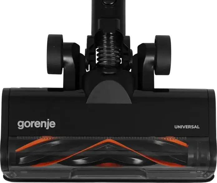 Беспроводной вертикальный пылесос Gorenje SVC259441NFGO, мотор InverterPower BLDC 350Вт, мощность всасывания 33.9кПа, фильтр HEPA 13, работа до 60 мин, черный, с док-станцией