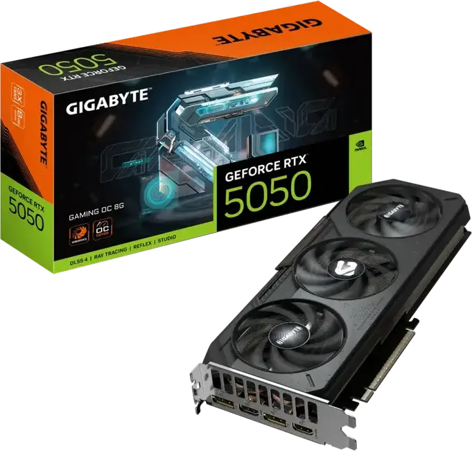 Placa video Gigabyte GeForce RTX 5050 Gaming OC GV-N5050GAMING OC-8GD, 8GB GDDR6, 128-bit, PCI-E 5.0, Răcire cu 3 ventilatoare, DLSS 4, Ray Tracing