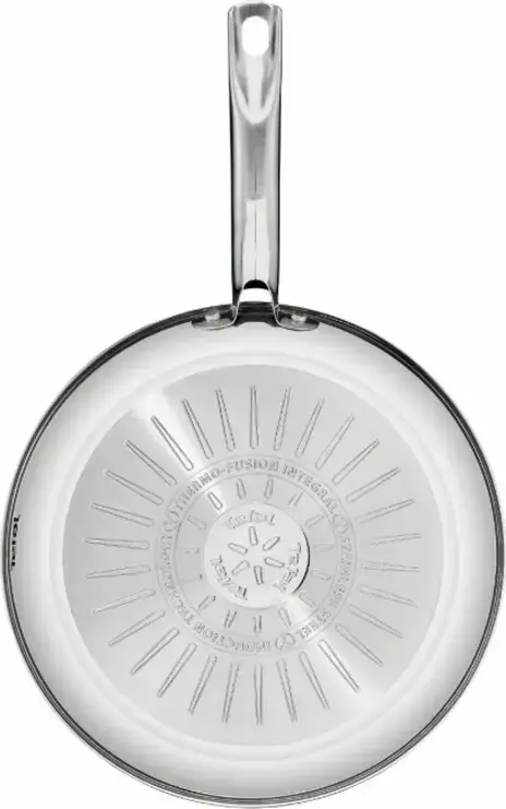 Tefal Intuition B8170444 Stainless Steel Frypan, 24 cm, Titanium Non-Stick Coating, Thermo-Spot Indicator, Induction Compatible, Grey