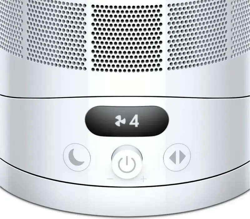 Dyson AM12 Cool CF1 Bladeless Desk Fan with Remote Control and Digital Display, White and Silver