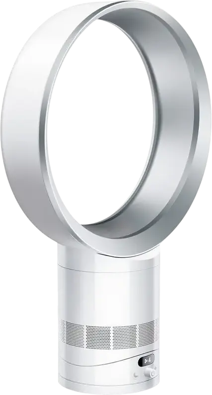 Dyson AM12 Cool CF1 Bladeless Desk Fan with Remote Control and Digital Display, White and Silver