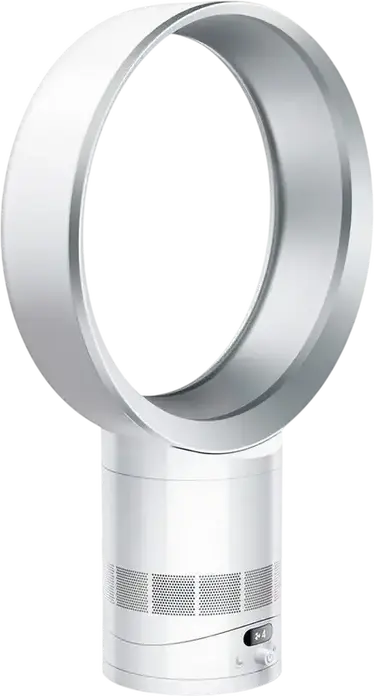 Dyson AM12 Cool CF1 Bladeless Desk Fan with Remote Control and Digital Display, White and Silver