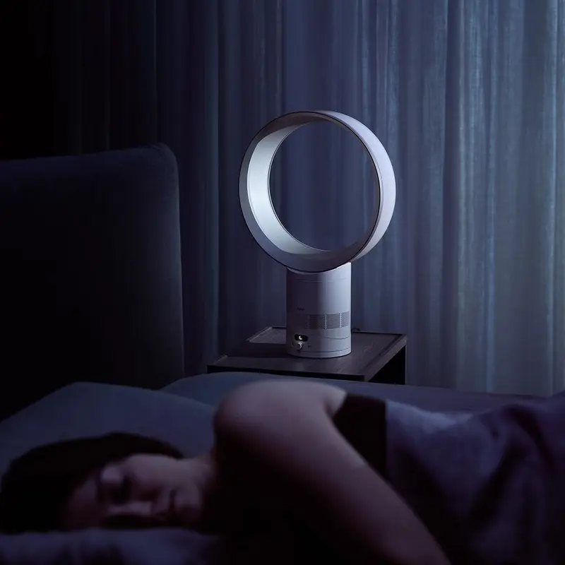 Dyson AM12 Cool CF1 Bladeless Desk Fan with Remote Control and Digital Display, White and Silver