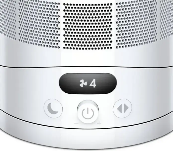 Dyson AM12 Cool CF1 Bladeless Desk Fan with Remote Control and Digital Display, White and Silver