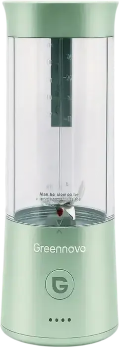 Blender si Toator Greennovo Portabil, 150W, Capacitate 0.5L, 6 Lame din Otel Inoxidabil, Baterie 4000mAh, Incarcare USB Type-C, Cruntare Ghea, Mint Gri