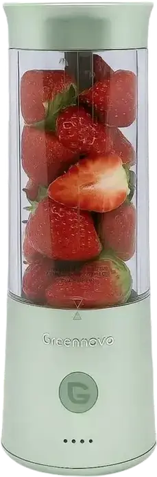 Blender si Toator Greennovo Portabil, 150W, Capacitate 0.5L, 6 Lame din Otel Inoxidabil, Baterie 4000mAh, Incarcare USB Type-C, Cruntare Ghea, Mint Gri