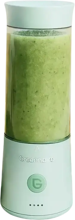 Blender si Toator Greennovo Portabil, 150W, Capacitate 0.5L, 6 Lame din Otel Inoxidabil, Baterie 4000mAh, Incarcare USB Type-C, Cruntare Ghea, Mint Gri