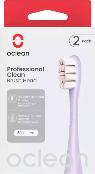 Cap de perie Oclean Professional Clean P1C13 P02, peri DuPont Diamond, W2 Optimal White, curățător de limbă, violet, set de 2 piese