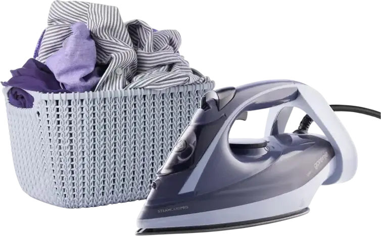 Fier de calcat cu aburi Gorenje SIH3200BB SteamCarePro, 3200W, Talpa Ceramic, Rezervor 350ml, Jet Abur 190g/min, Anti-calc, Oprire Automata, Violet