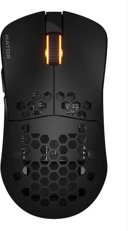Беспроводная игровая мышь HATOR Stellar HN051, цвет черный, три режима подключения 2.4ГГц/Bluetooth 5.4/провод, оптический сенсор 12000 DPI, 6 кнопок, RGB, 54г