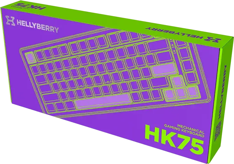 HATOR Hellyberry HK75 75% Compact Mechanical Keyboard, Wired, Pre-lubed Linear Switches, Hot-swappable, RGB Lighting & Knob