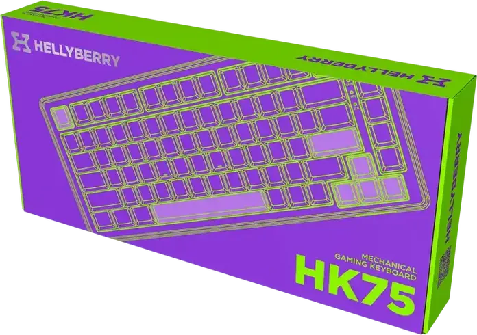HATOR Hellyberry HK75 75% Compact Mechanical Keyboard, Wired, Pre-lubed Linear Switches, Hot-swappable, RGB Lighting & Knob