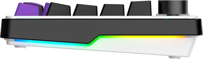HATOR Hellyberry HK75 75% Compact Mechanical Keyboard, Wireless Tri-mode Wireless/Bluetooth/USB, Pre-lubed Linear Switches, Hot-swappable, RGB Lighting & Knob